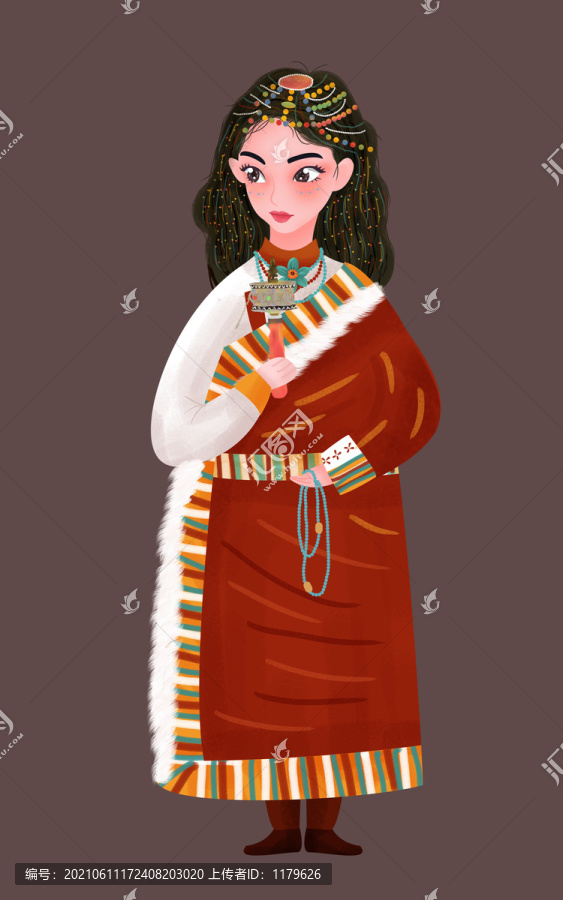 西藏少女轉(zhuǎn)經(jīng)筒