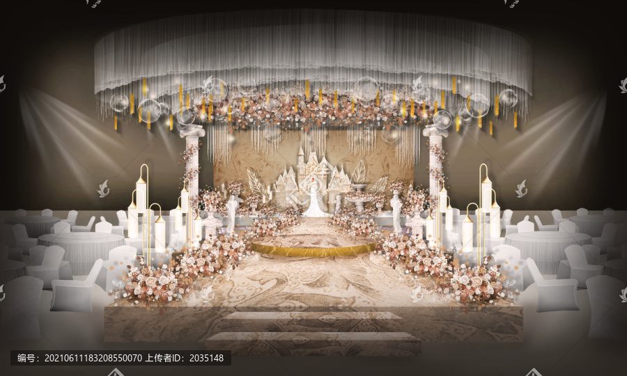 香檳色夢(mèng)幻城堡婚禮
