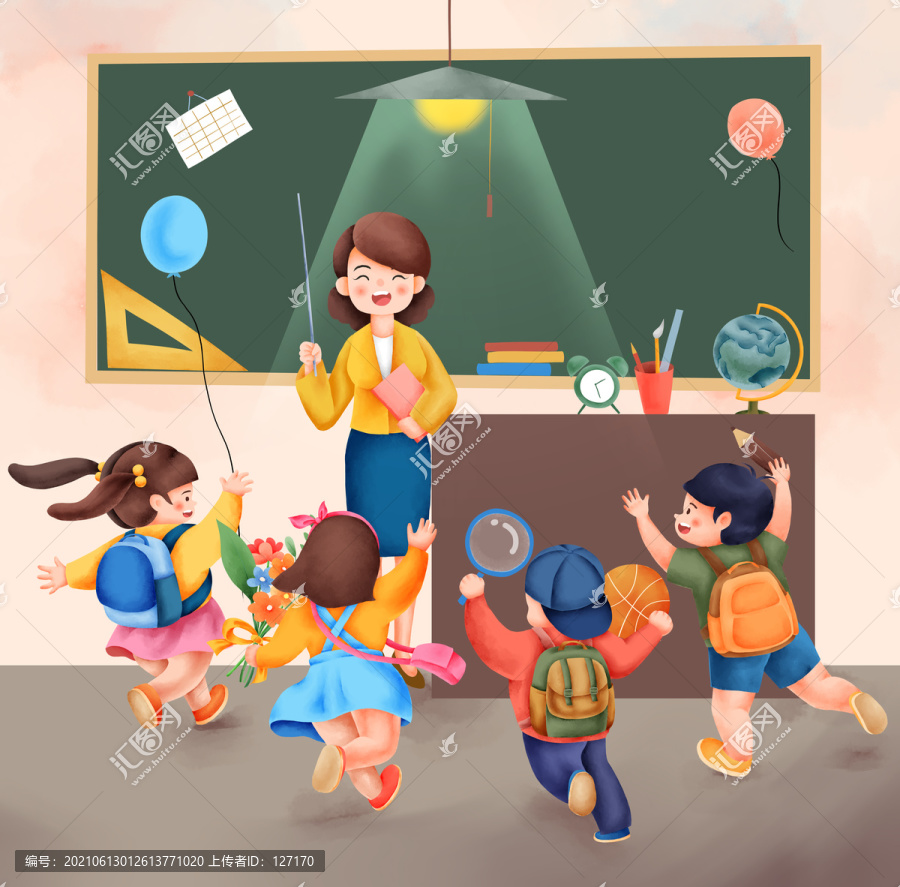 女老師辛苦了