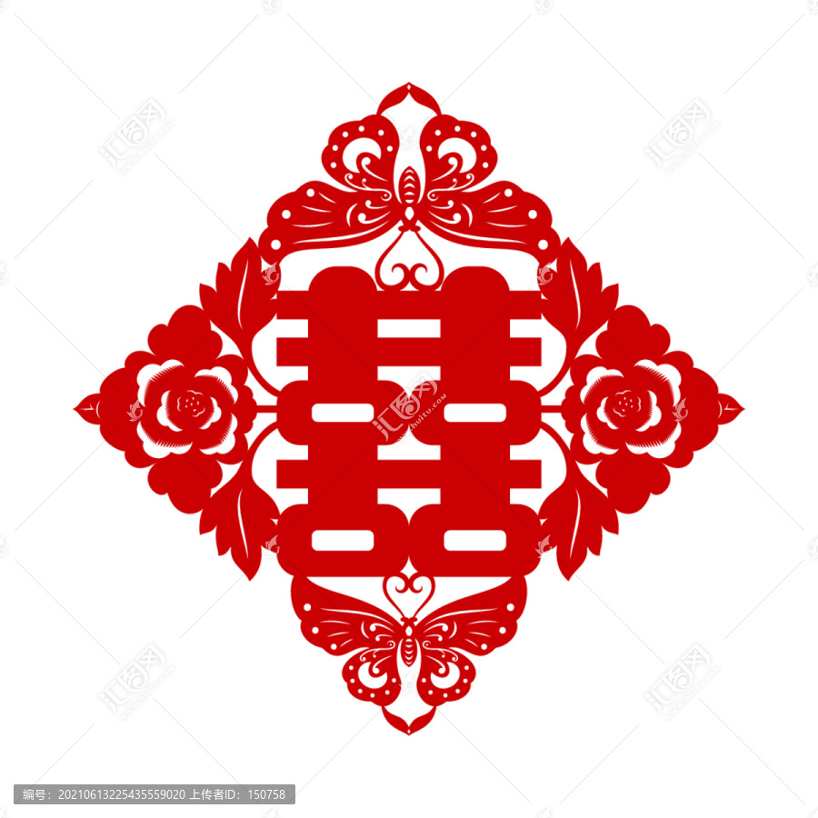 蝶戀花喜字
