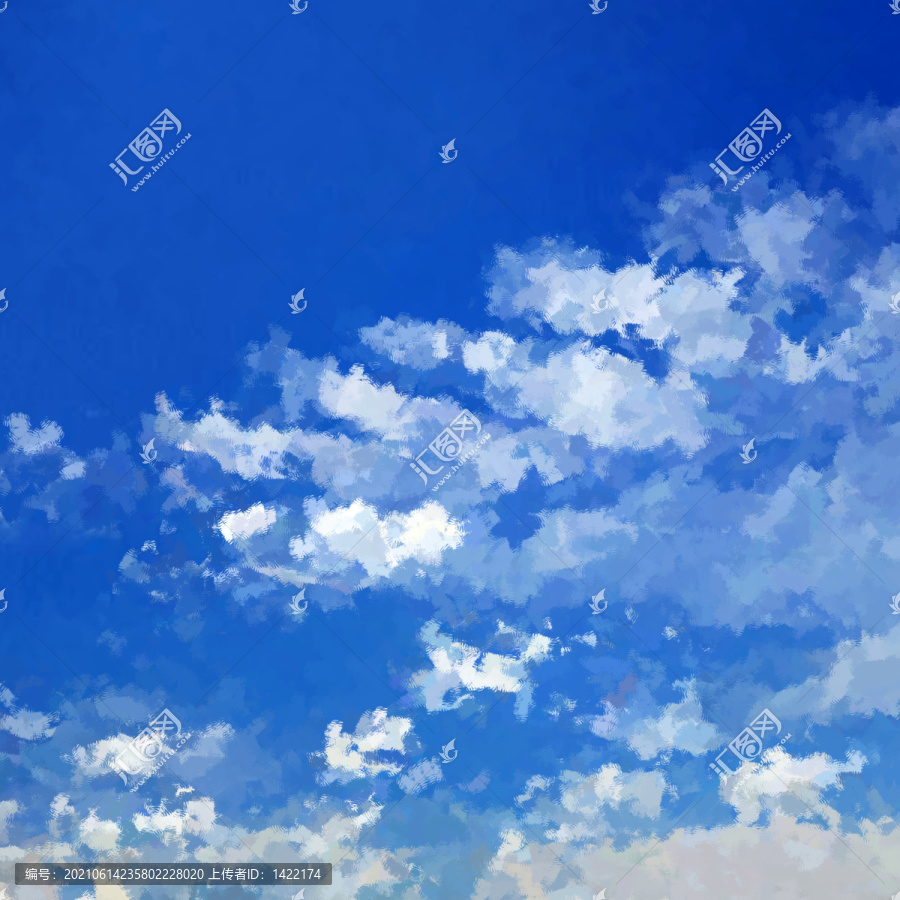 唯美天空云海云彩油畫背景