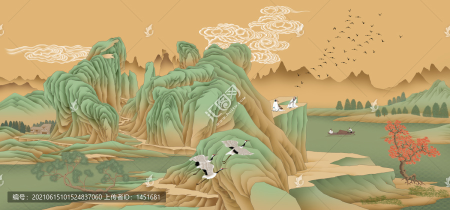 仿古山水青綠山水