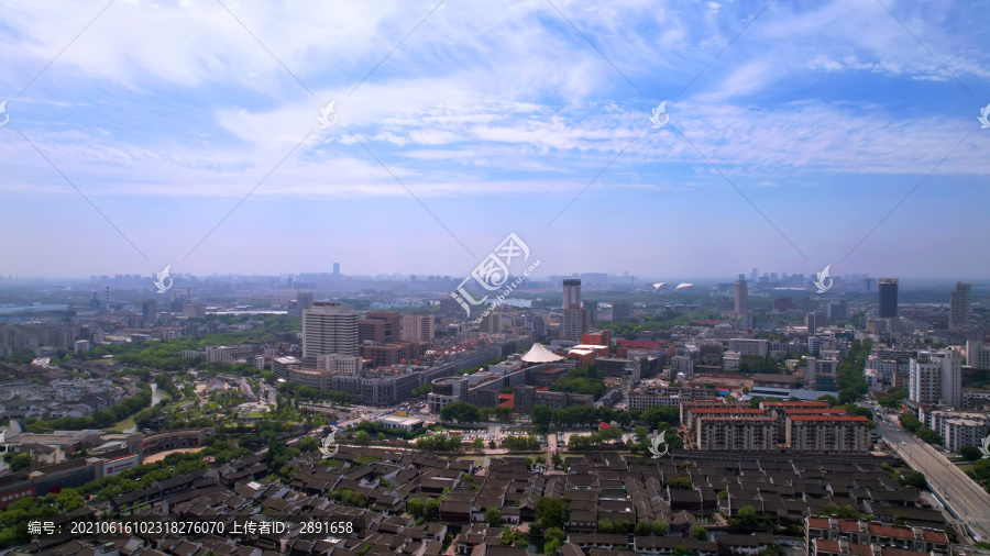 航拍嘉兴城市风景