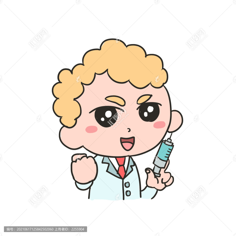 疫苗手繪卡通元素