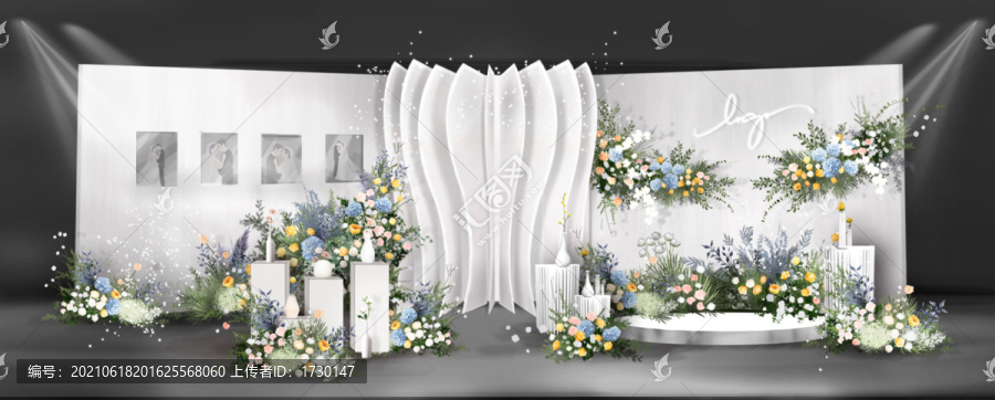 白色花园婚礼效果图