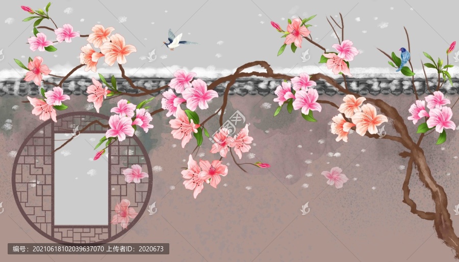古典花鳥背景