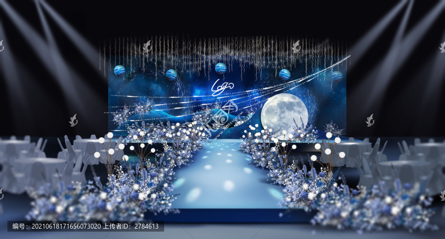 藍(lán)色星空月球婚禮效果圖