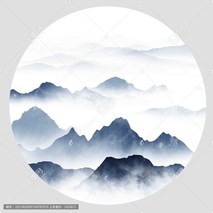 水墨山