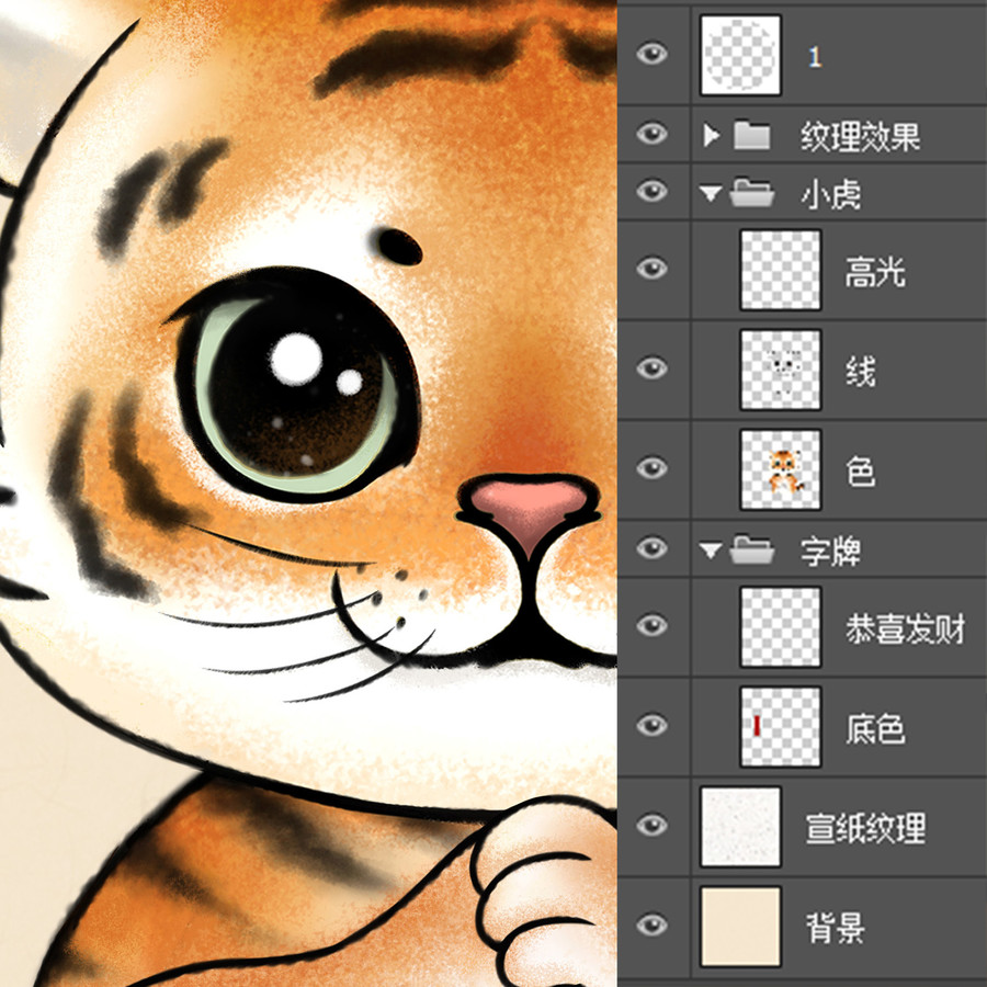 中國風老虎漫畫