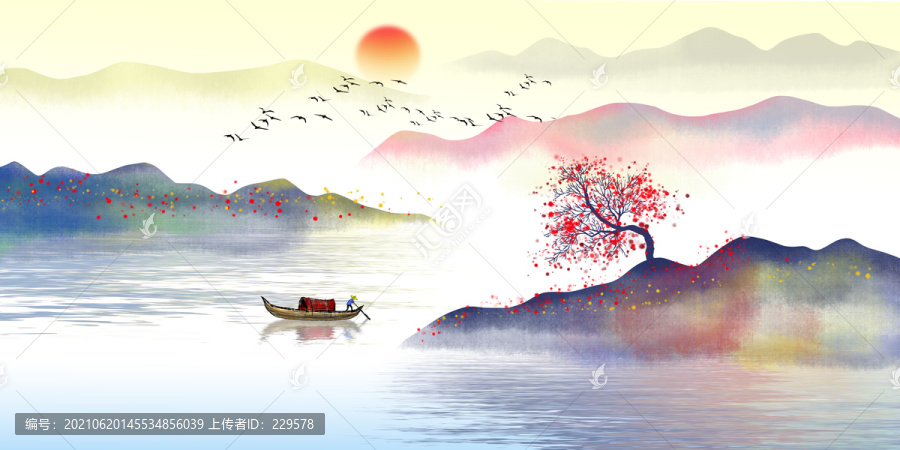 中國(guó)風(fēng)山水畫