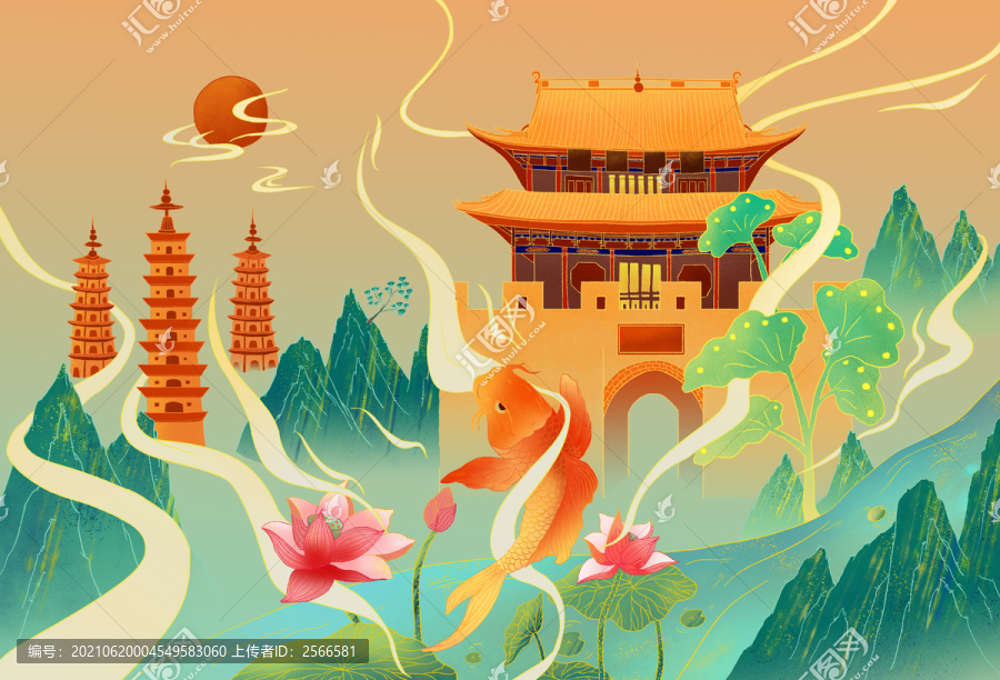 大理崇圣寺三塔國(guó)風(fēng)