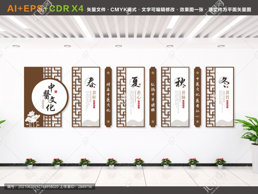中醫(yī)文化墻春夏秋冬