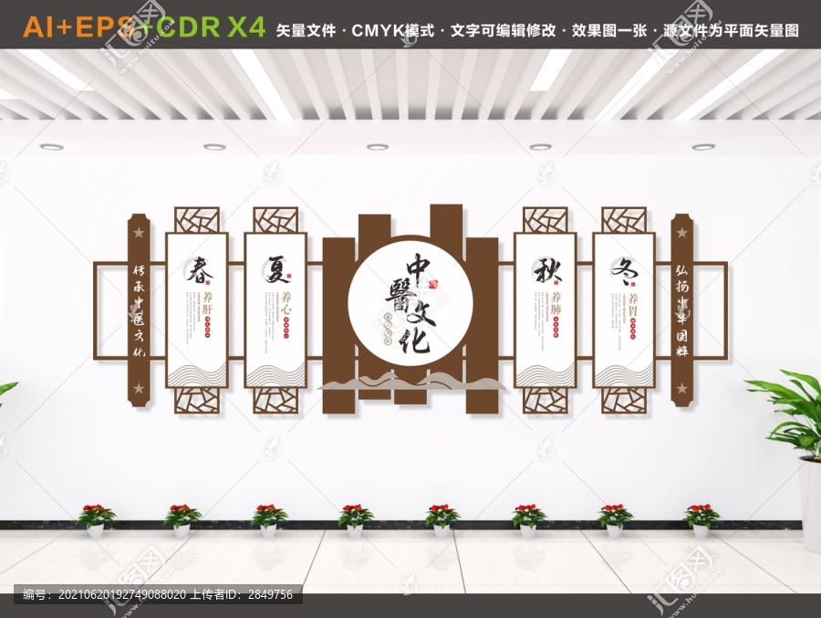 中醫(yī)文化墻春夏秋冬