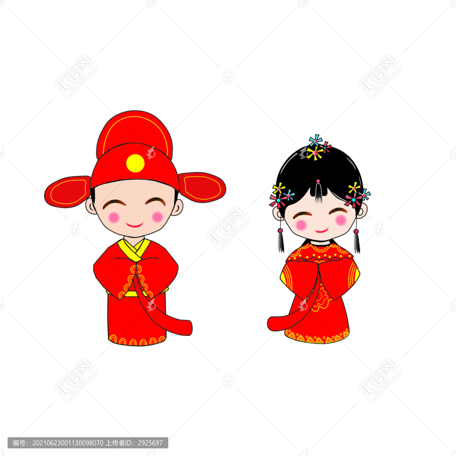 結(jié)婚婚慶情侶卡通人物矢量設(shè)計