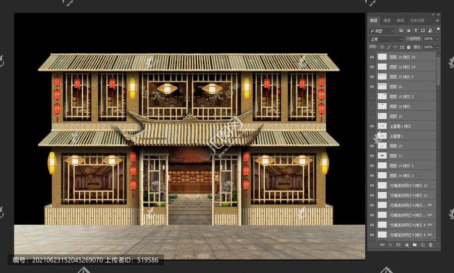 門頭效果圖清晰PSD多圖層設(shè)計(jì)