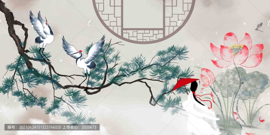 迎客松裝飾畫