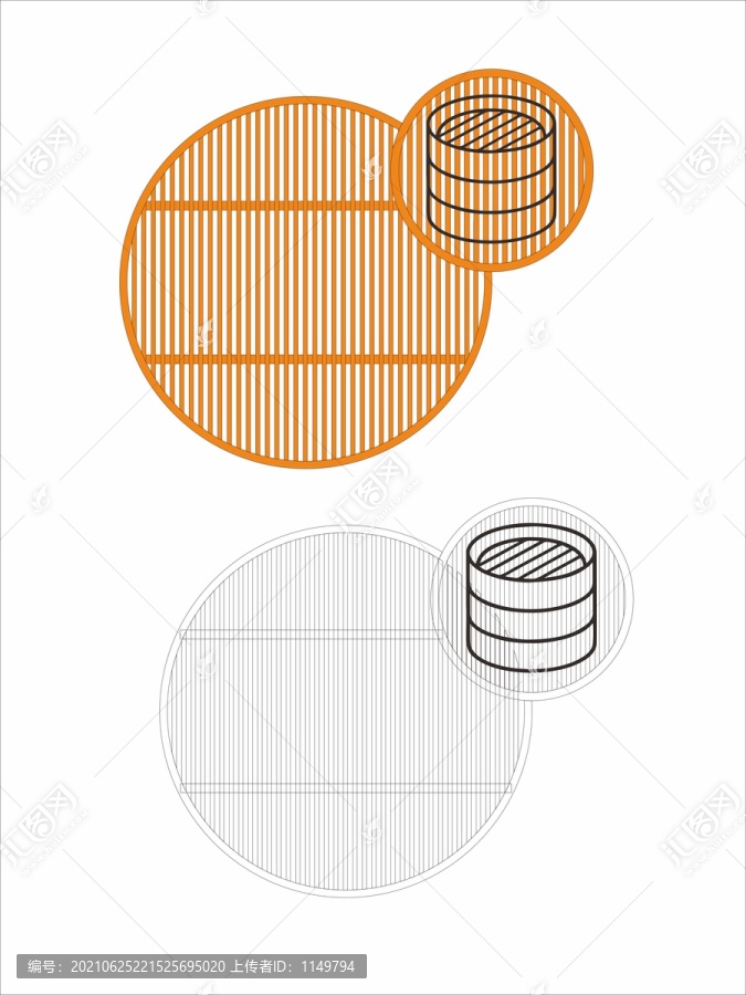蒸籠線描圖