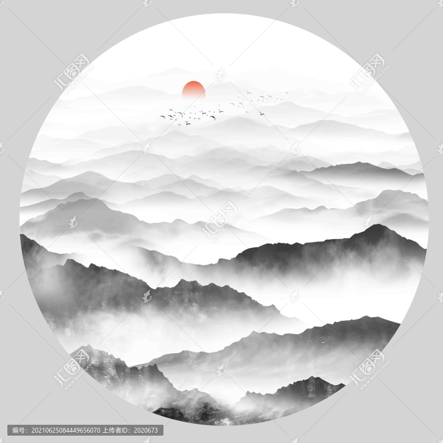 圓形山水畫