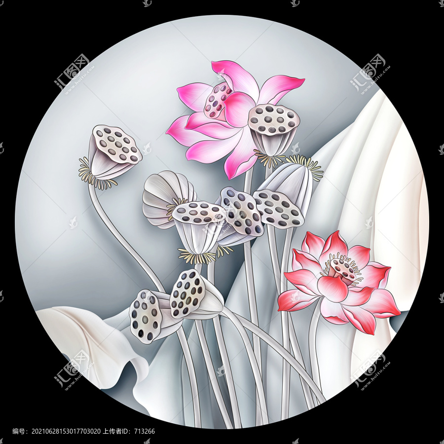 荷花裝飾畫(huà)