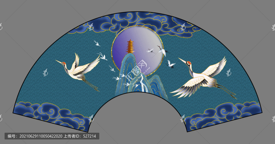 折扇古風(fēng)插畫(huà)