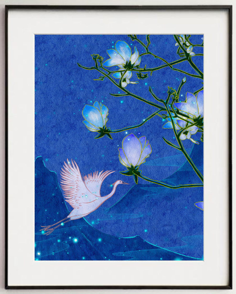 中國風(fēng)花卉室內(nèi)裝飾圖