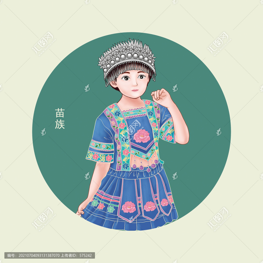 手繪苗族人物