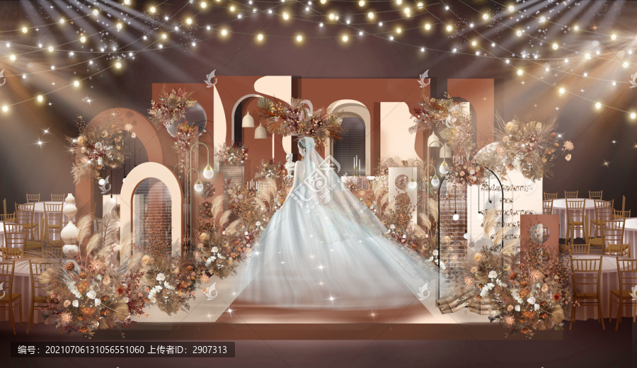 莫蘭迪秋色婚禮效果圖