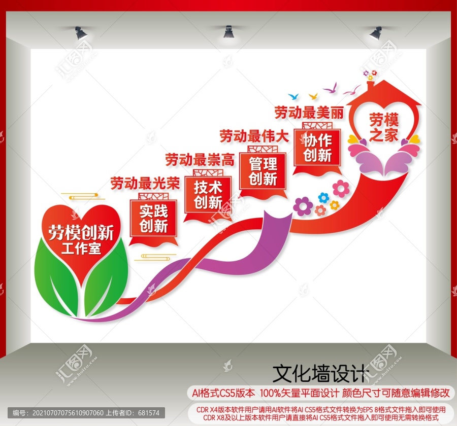 勞模之家樓梯間文化墻