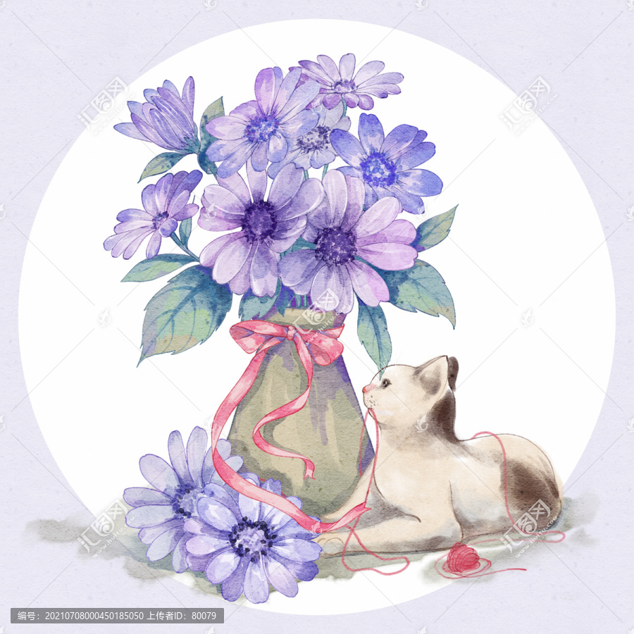 水彩花