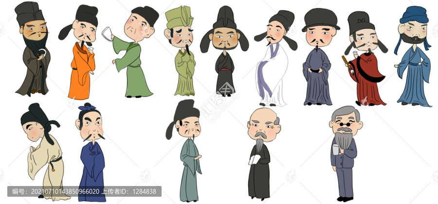卡通古代名人矢量素材