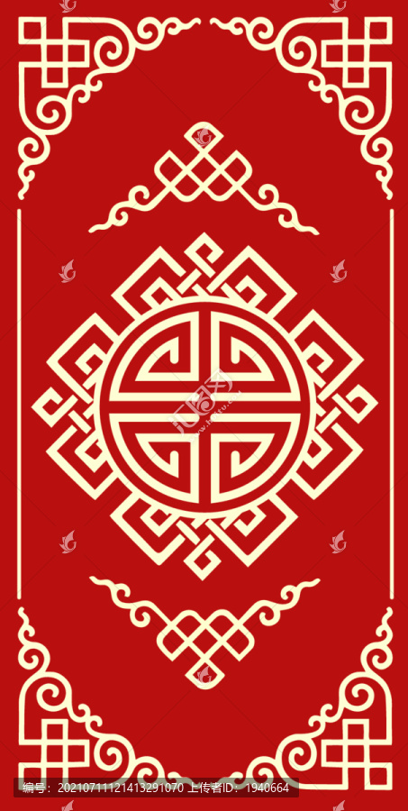 蒙古族紅色背景矢量