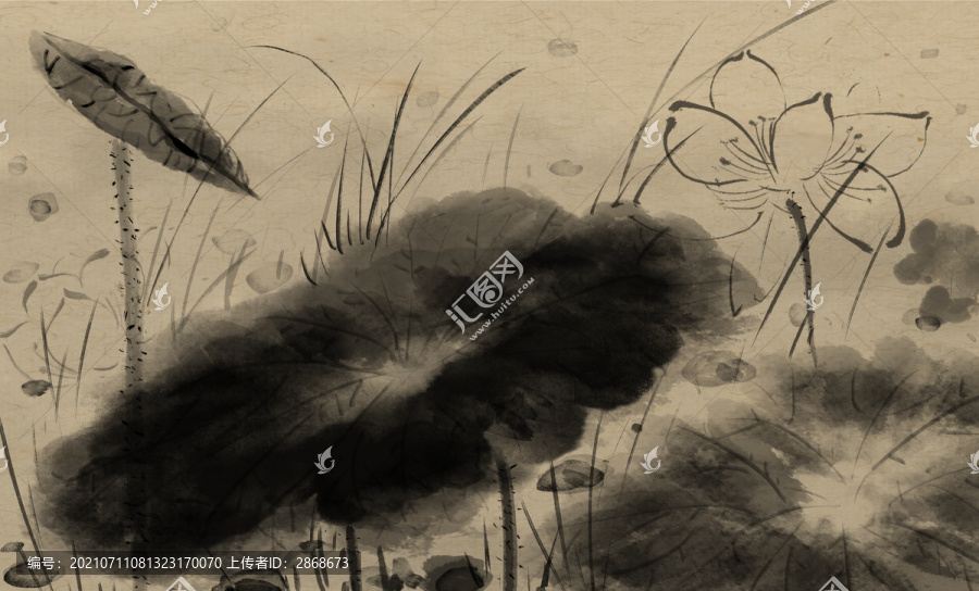 荷花水墨中國(guó)風(fēng)名片展板宣傳海報(bào)