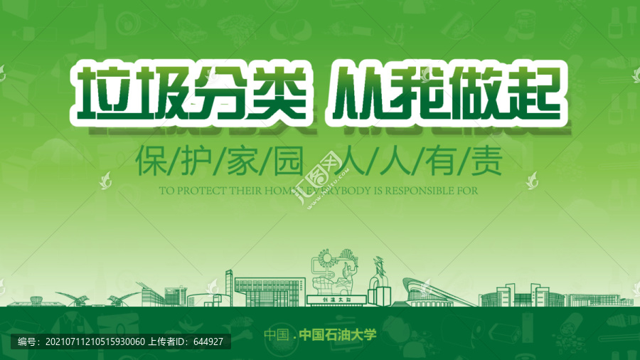 中石大垃圾分類展板
