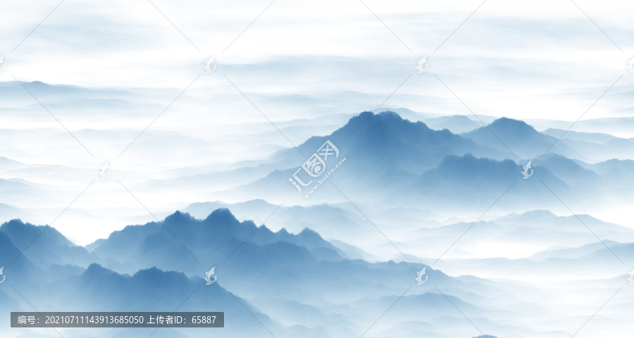 水墨山