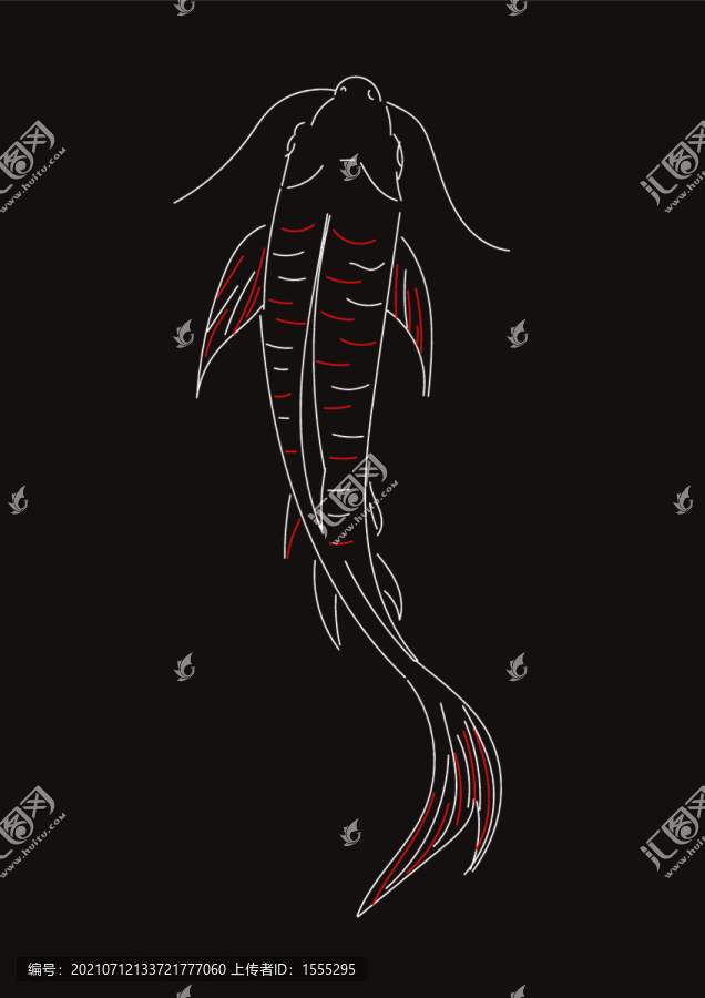 錦鯉線稿