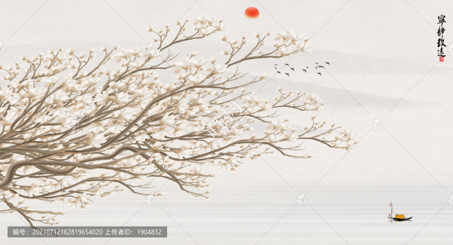 花鳥電視墻