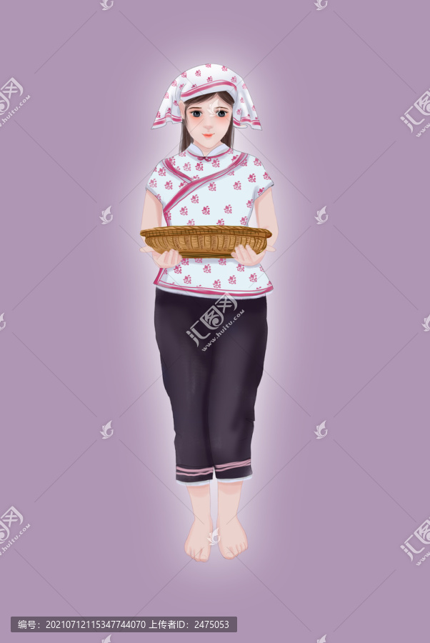 農(nóng)家女手捧籃