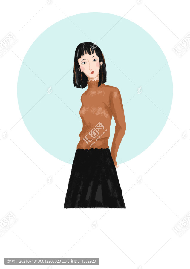 手繪時尚女孩