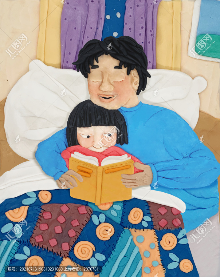 卡通小清新親子插畫