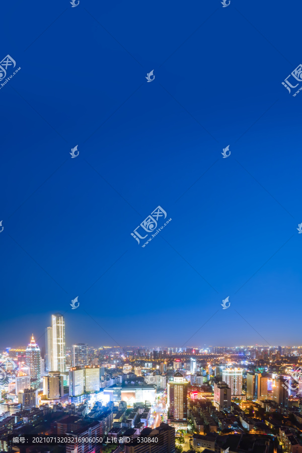 航拍江苏无锡城市夜景