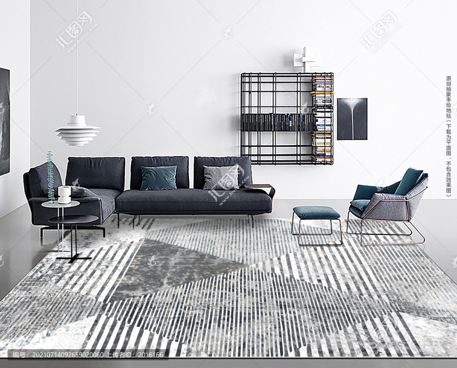 原创抽象北欧几何地毯背景设计