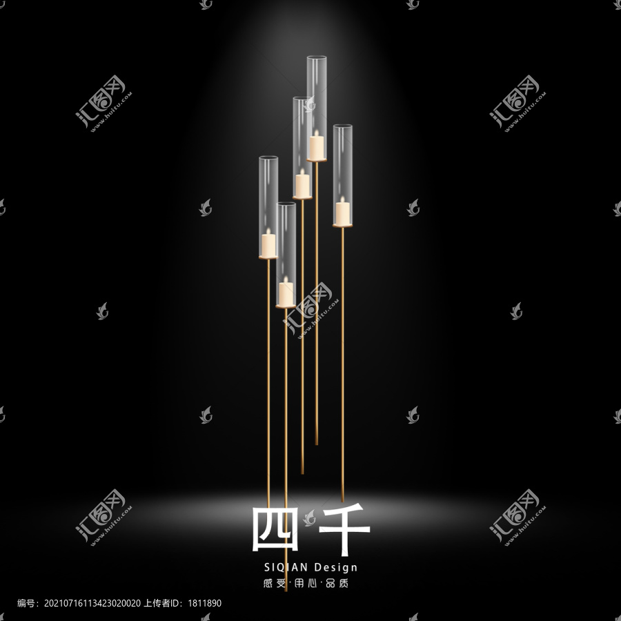 婚禮設(shè)計(jì)手繪素材擺件水晶燭臺(tái)
