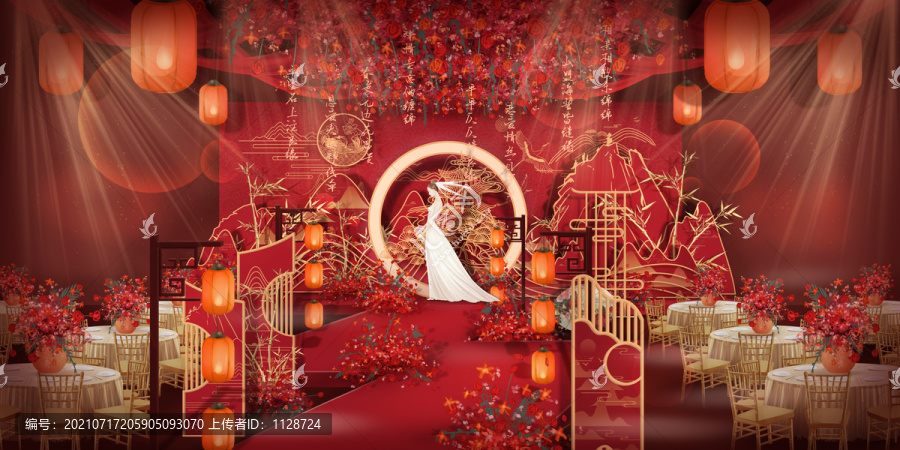 中式婚礼效果图PSD