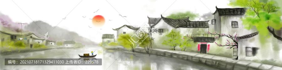巨幅山水裝飾畫(huà)