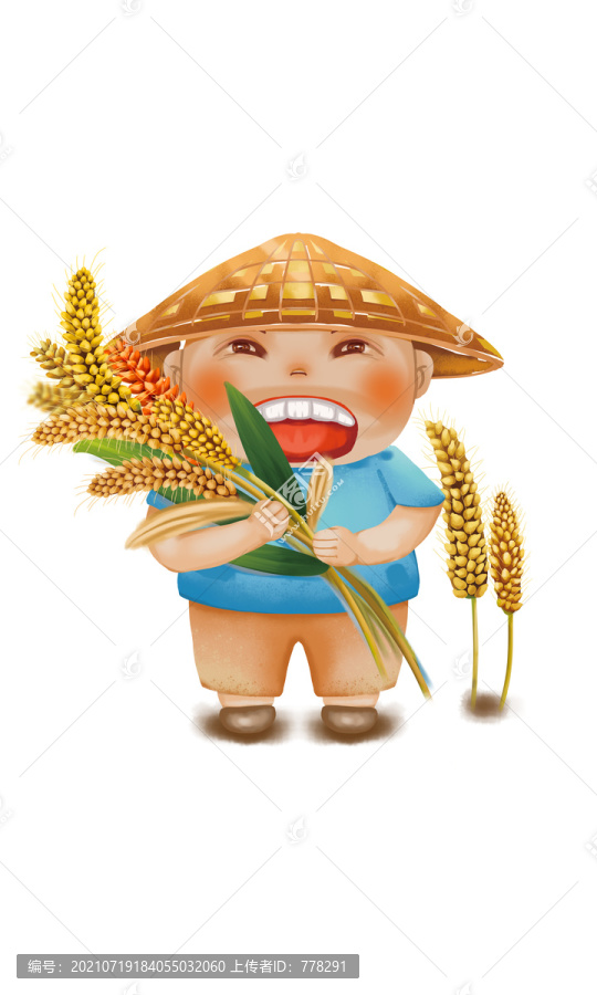 農(nóng)民抱麥穗