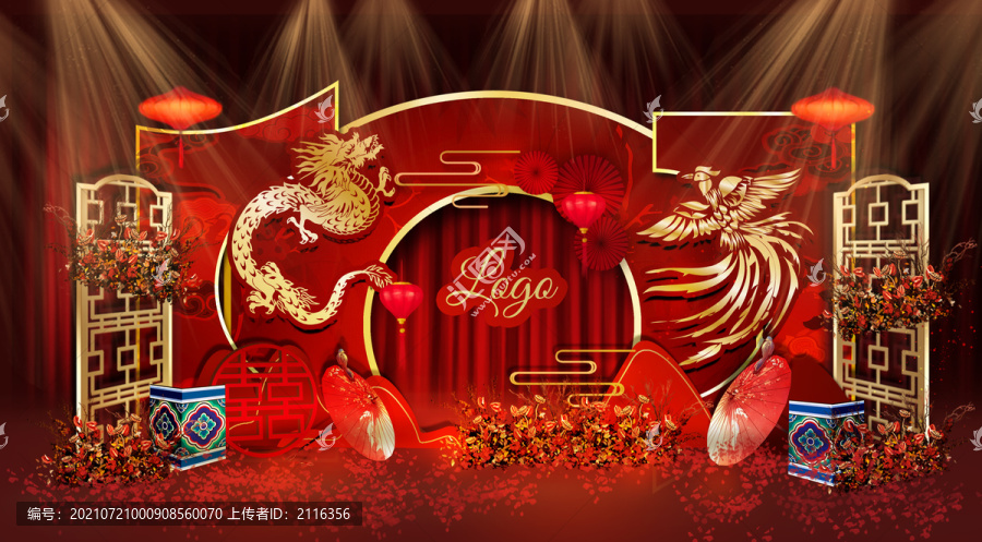 中式龍鳳婚禮迎賓區(qū)