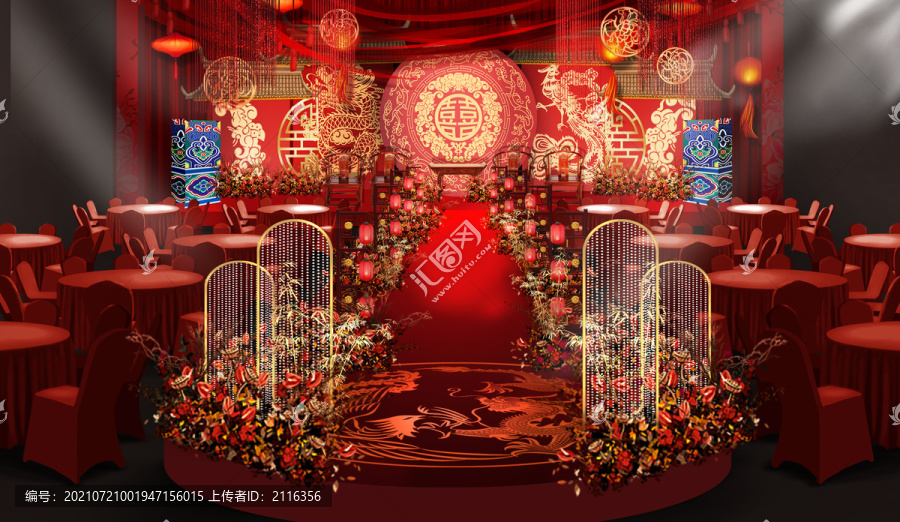 中式龍鳳婚禮主舞臺(tái)