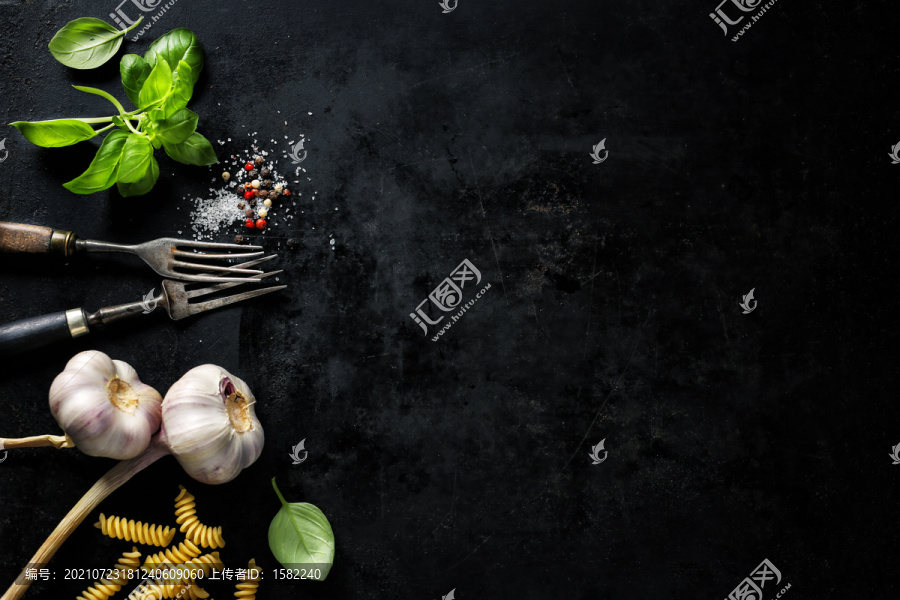 大蒜辣椒厨具餐桌背景