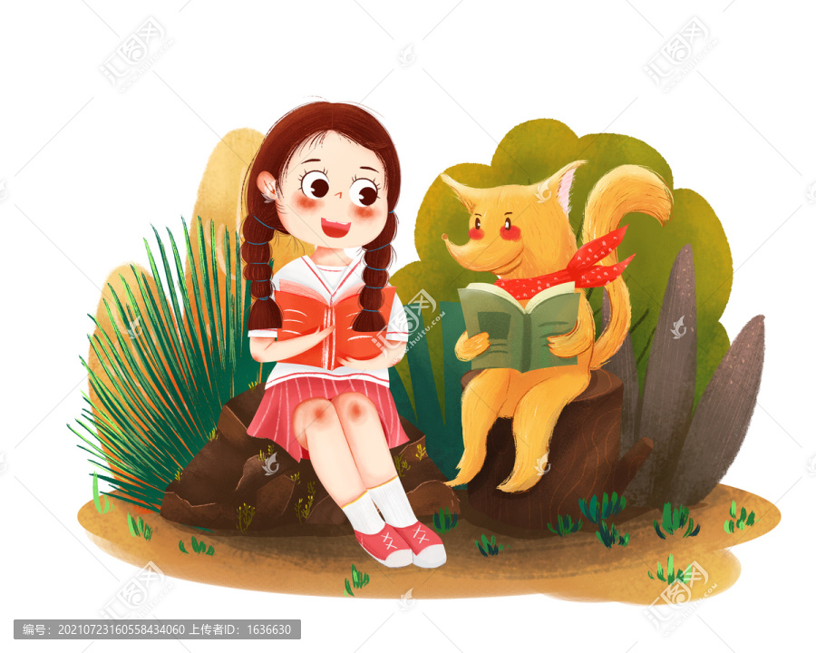 看書的小女孩