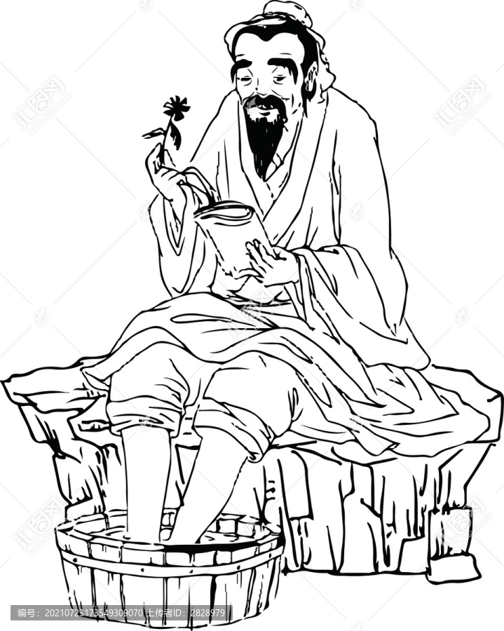 洗腳的老人